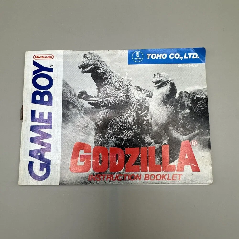 Godzilla Nintendo Game Boy GB 1990 Cartridge Manual Tested